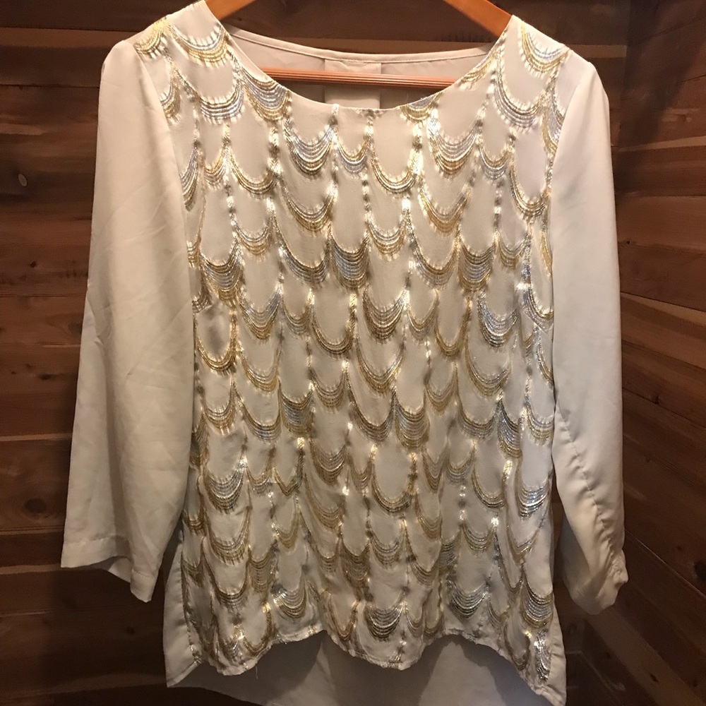 Sheer sequined shirt
